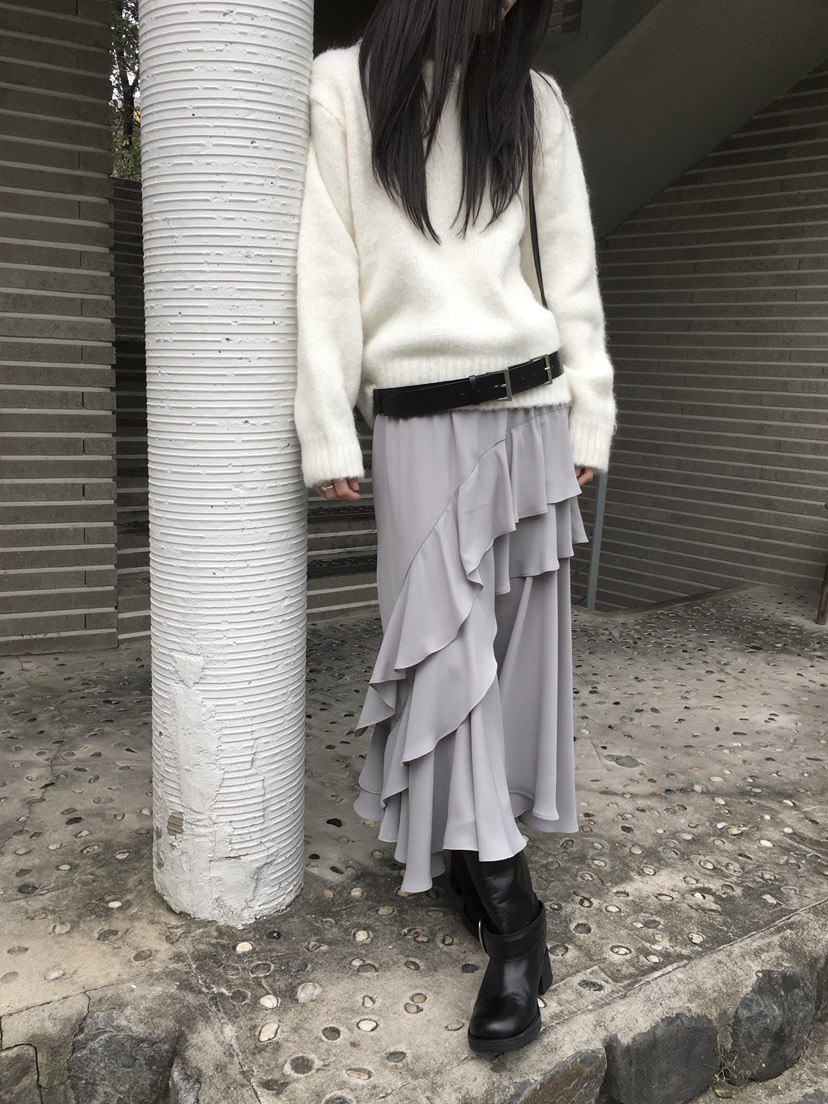 MONDAYMORING韓國代購㊣女裝新品時尚真品熱賣休閑長裙雪紡MONDAYMORING長裙