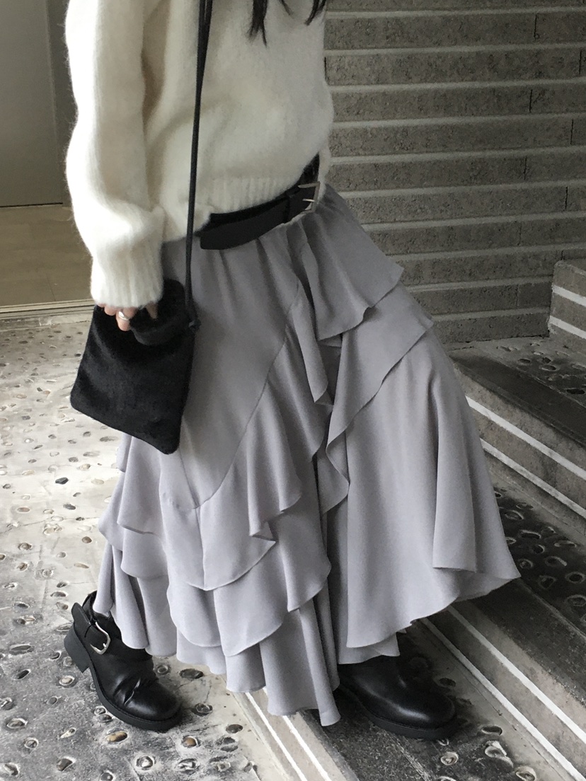 MONDAYMORING韓國代購㊣女裝新品時尚真品熱賣休閑長裙雪紡MONDAYMORING長裙