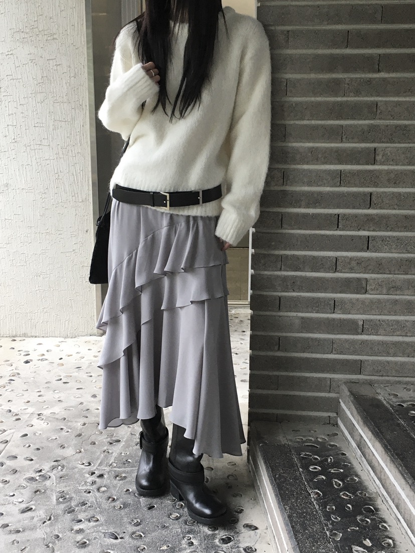 MONDAYMORING韓國代購㊣女裝新品時尚真品熱賣休閑長裙雪紡MONDAYMORING長裙