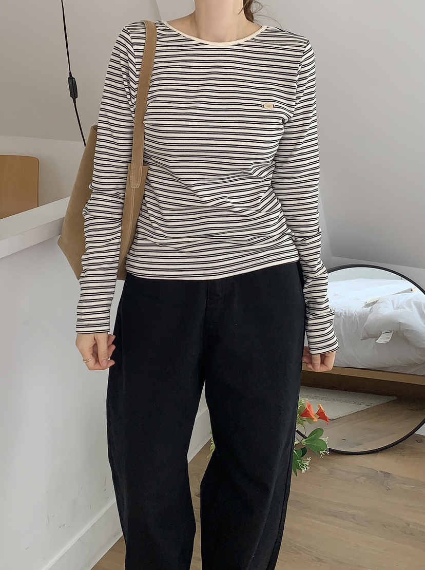 FORMSTUDIO東大門㊣代購女裝新品推薦休閑熱賣人氣長袖T恤圓領FORMSTUDIO長袖T恤