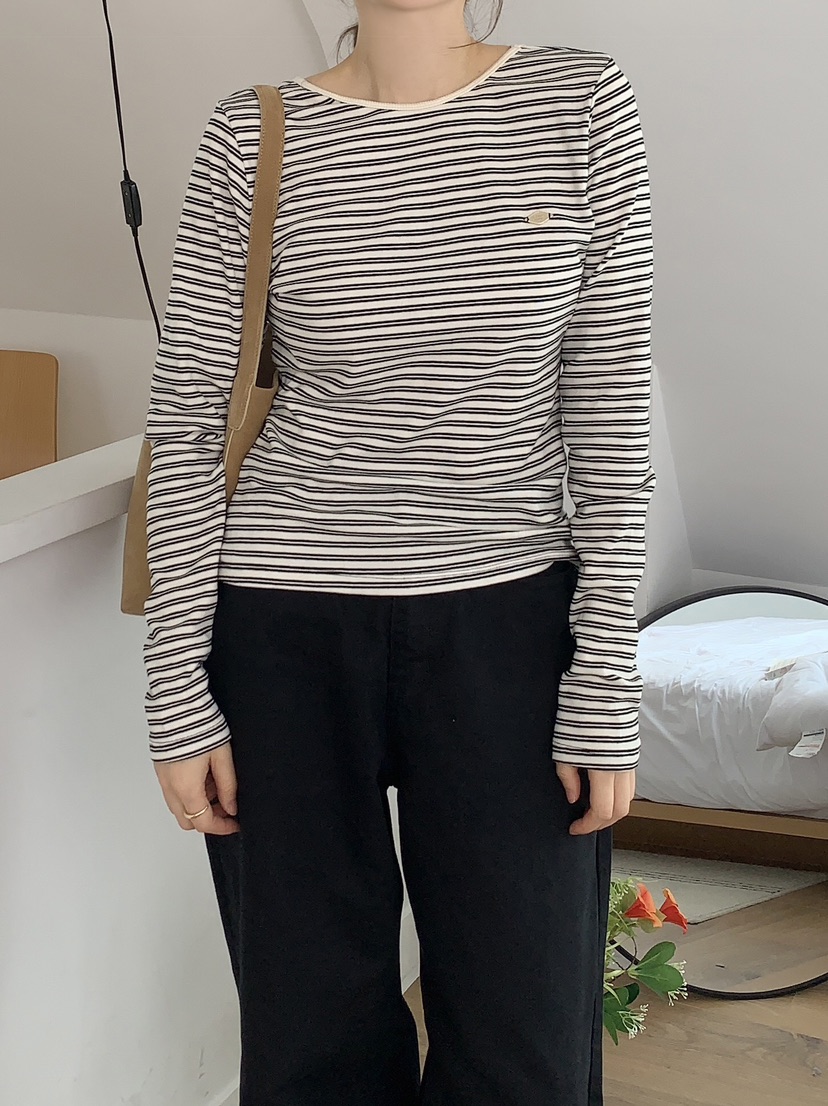 FORMSTUDIO東大門㊣代購女裝新品推薦休閑熱賣人氣長袖T恤圓領FORMSTUDIO長袖T恤