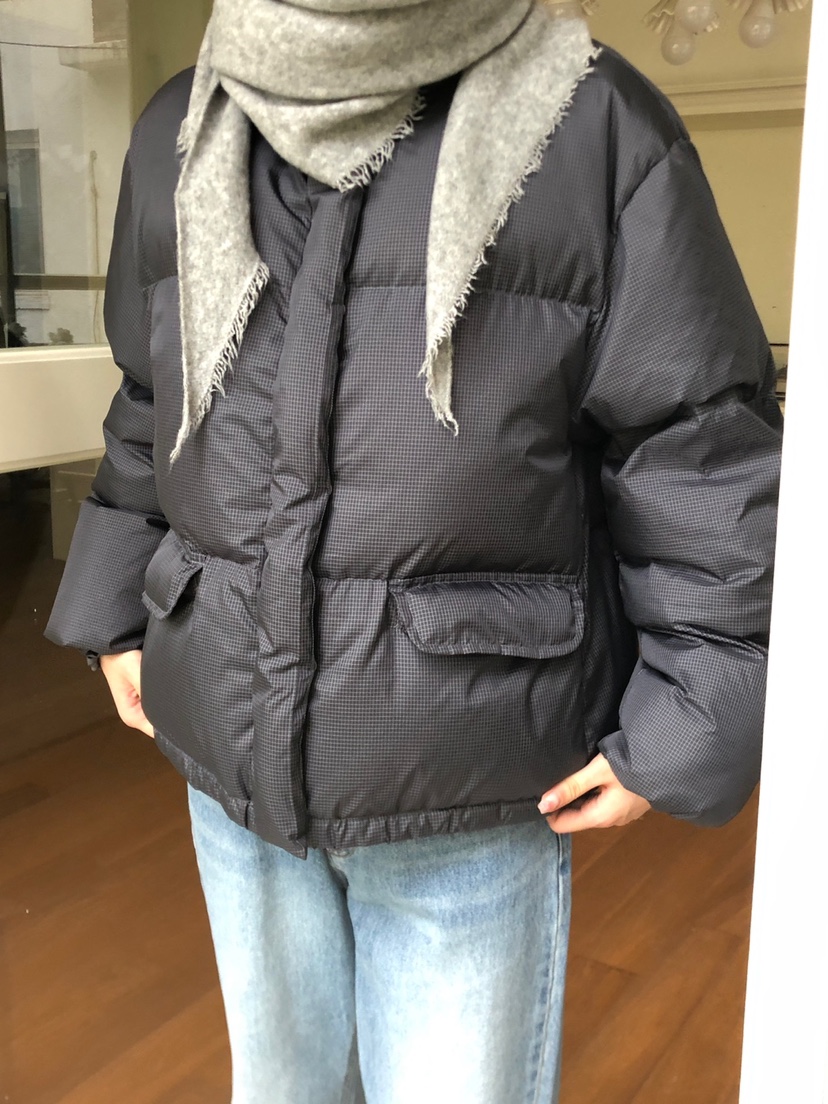 THE EYL東大門㊣代購女士新品職業時尚推薦短款羽絨服格紋THE EYL短款羽絨服