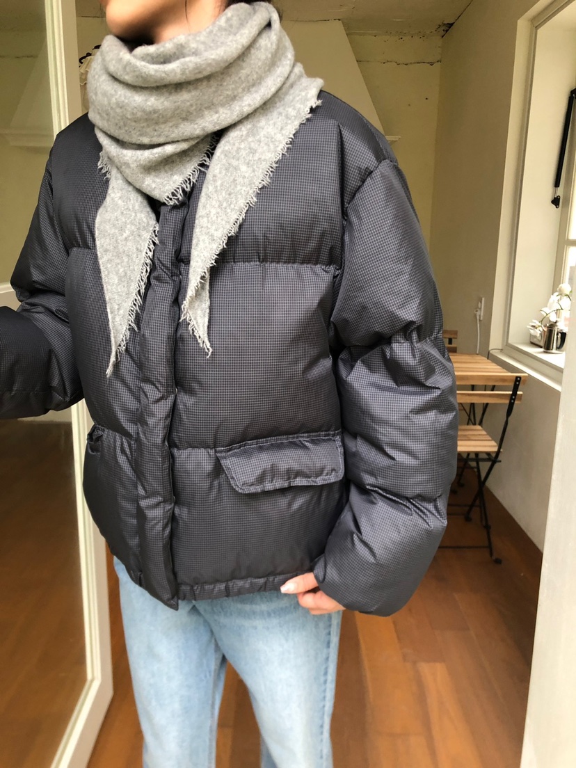 THE EYL東大門㊣代購女士新品職業時尚推薦短款羽絨服格紋THE EYL短款羽絨服