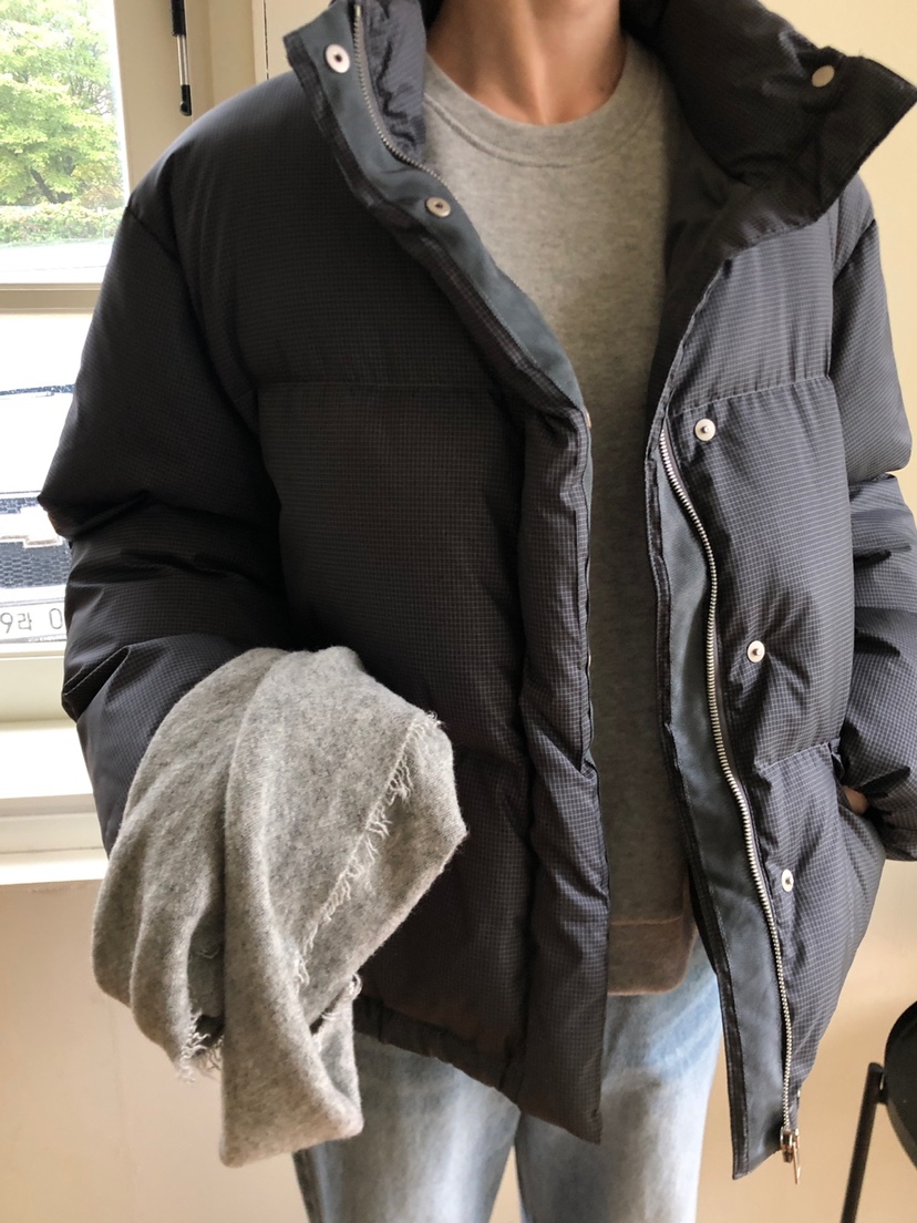 THE EYL東大門㊣代購女士新品職業時尚推薦短款羽絨服格紋THE EYL短款羽絨服