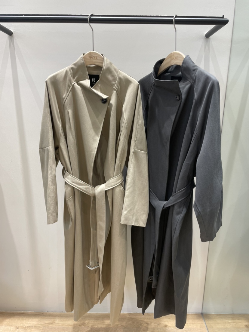 NEOUL東大門㊣直郵女裝新品真品熱賣25秋冬時尚長款風衣含腰帶NEOUL/ahin雙領標簽長款風衣