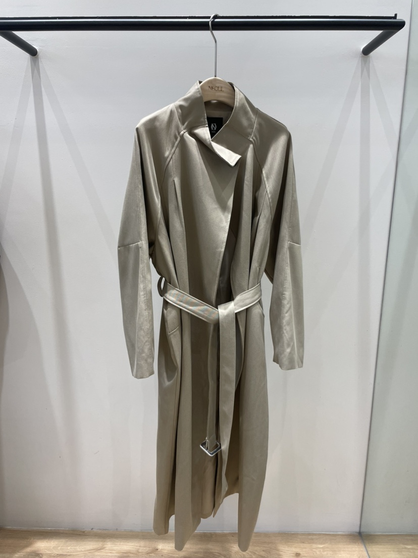 NEOUL東大門㊣直郵女裝新品真品熱賣25秋冬時尚長款風衣含腰帶NEOUL/ahin雙領標簽長款風衣