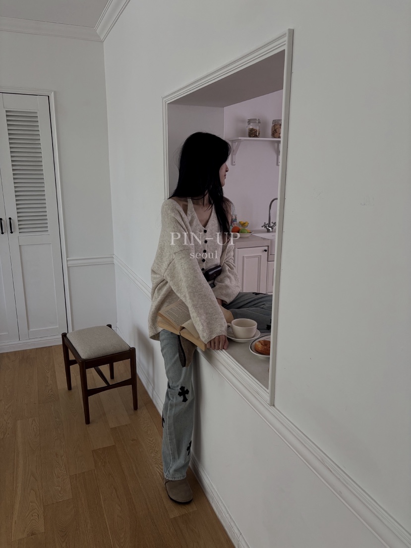 PIN-UP韓國代購㊣女士新品25秋冬推薦真品職業套裝掛脖開衫PIN-UP套裝
