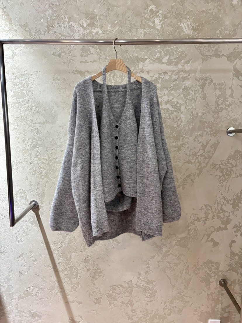 PIN-UP韓國代購㊣女士新品25秋冬推薦真品職業套裝掛脖開衫PIN-UP套裝圖色1