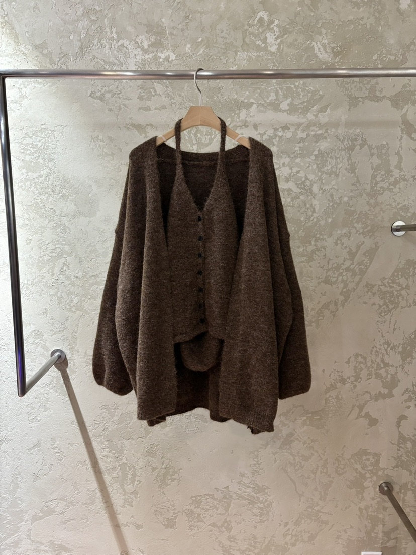 PIN-UP韓國代購㊣女士新品25秋冬推薦真品職業套裝掛脖開衫PIN-UP套裝圖色3
