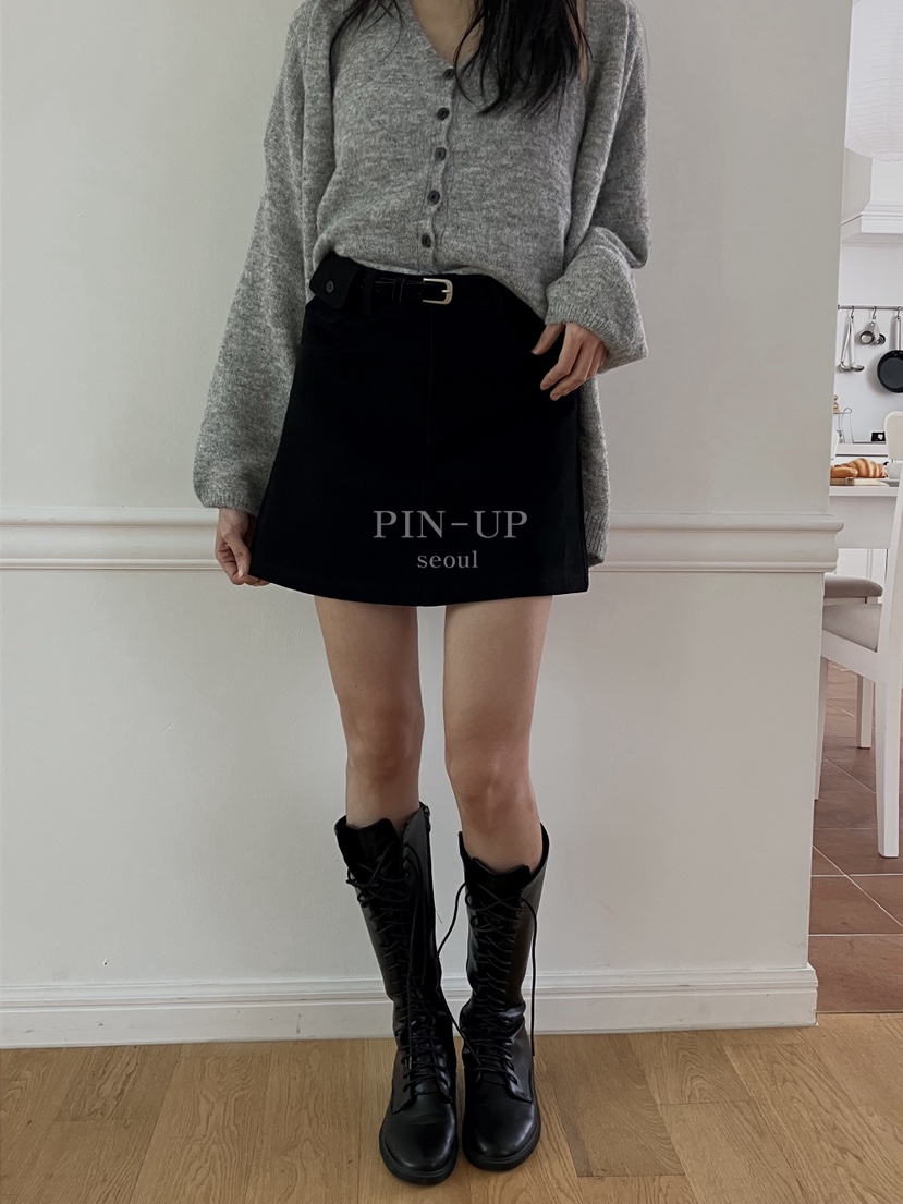 PIN-UP東大門㊣直郵女士新品25秋冬熱賣推薦裙褲不含腰帶口袋PIN-UP裙褲