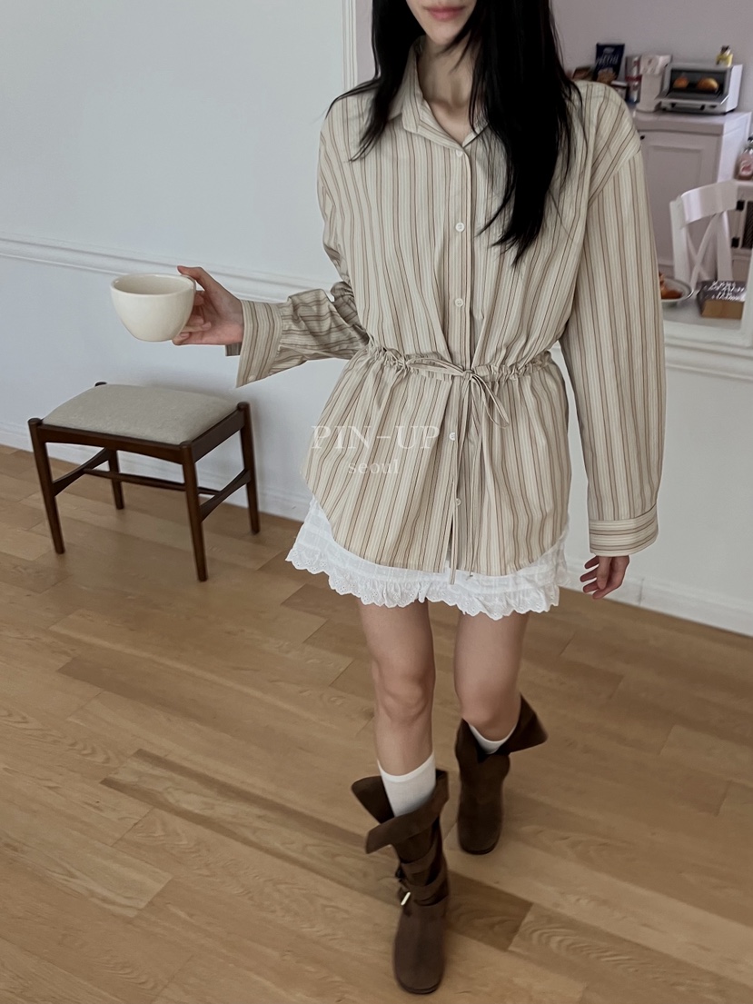 PIN-UP韓國直郵㊣女士新品推薦職業真品休閑時尚襯衫蕾絲衫PIN-UP襯衫/蕾絲衫