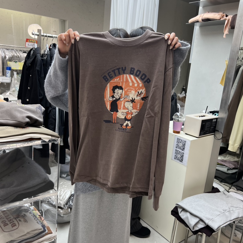 LEESEED-A東大門㊣代購女裝新款時尚熱賣人氣25秋冬長袖T恤SEeD/LEESEED長袖T恤圖色1