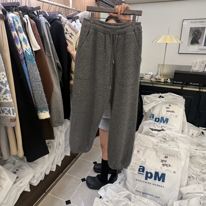 VIRKIN東大門㊣直郵女裝新品人氣熱賣25秋冬休閑褲羊毛抓絨VIRKIN休閑褲圖色2