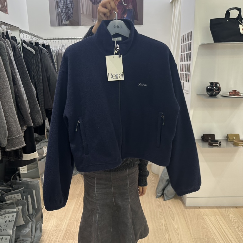 REIRAI東大門㊣代購女裝新品推薦真品熱賣職業衛衣毛絨拉鏈Reirai衛衣圖色3