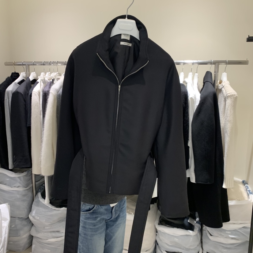 MASCULINE東大門㊣實拍女士新品推薦25秋冬職業夾克含腰帶絲綢MASCULINE夾克圖色1