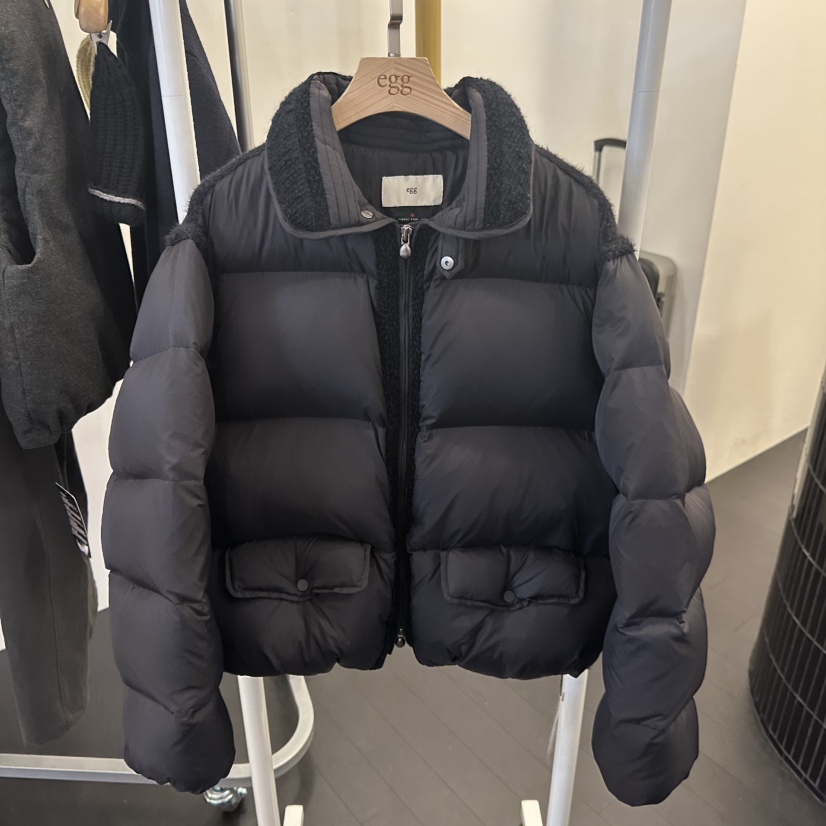 EGG韓國代購㊣女裝新品時尚人氣25秋冬熱賣短款羽絨服填充鵝絨EGG短款羽絨服圖色2