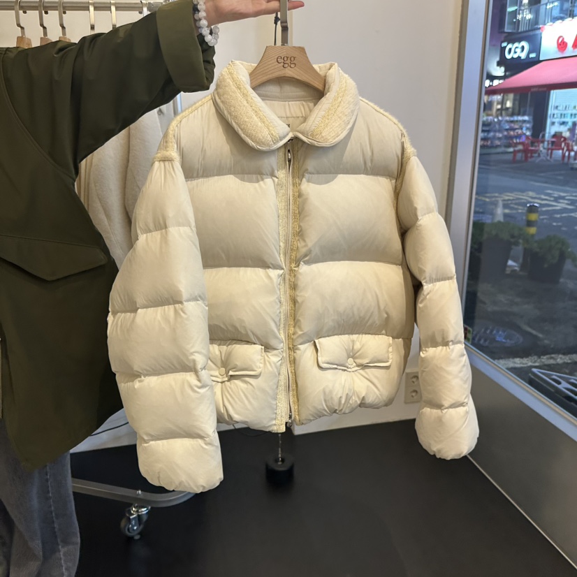 EGG韓國代購㊣女裝新品時尚人氣25秋冬熱賣短款羽絨服填充鵝絨EGG短款羽絨服圖色3