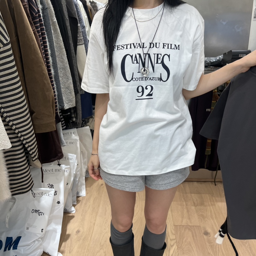 MEET ME東大門㊣實拍女裝新品時尚休閑推薦職業T恤不含披肩MEET MET恤圖色2