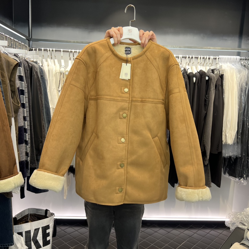 OUS/INCH-L東大門㊣實拍女士新品25秋冬人氣推薦夾克麂皮OUS/INCH夾克圖色1