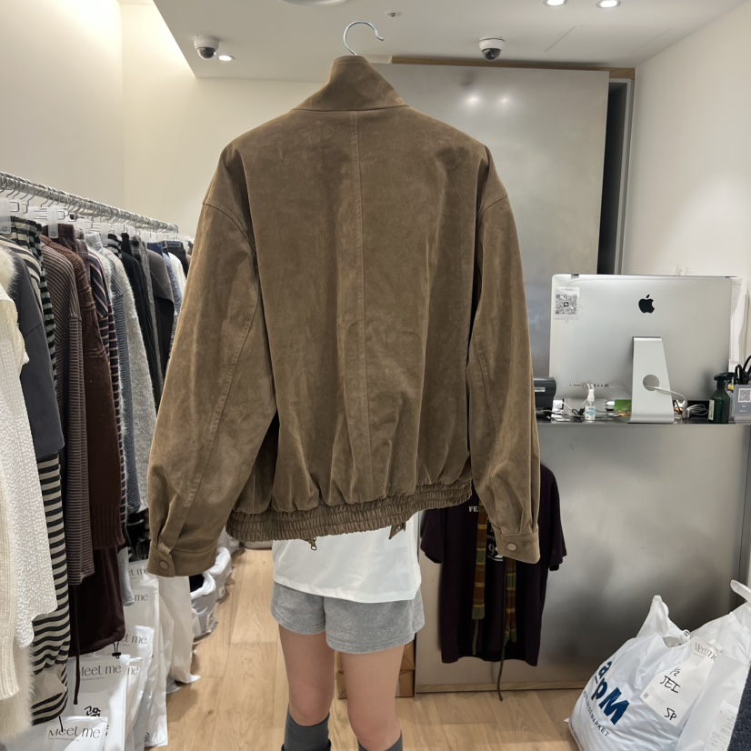 MEET ME韓國直郵㊣女裝新品推薦真品人氣25秋冬夾克絨面革高領MEET ME夾克