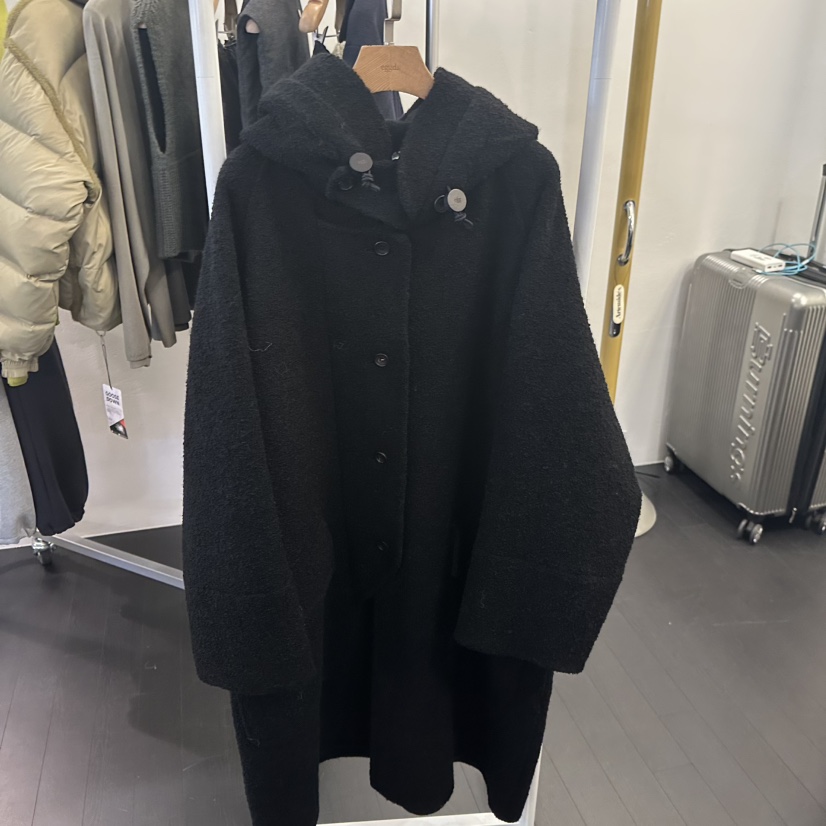 EGG東大門㊣實拍女裝新品25秋冬真品推薦時尚休閑中長款大衣EGG中長款大衣圖色2黑色