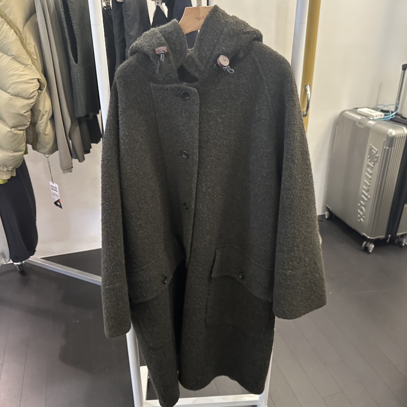 EGG東大門㊣實拍女裝新品25秋冬真品推薦時尚休閑中長款大衣EGG中長款大衣圖色3棕墨色