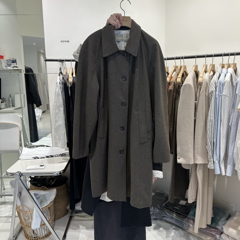 MOWER韓國代購㊣女裝新品熱賣25秋冬時尚休閑真品中長款大衣MOWER中長款大衣