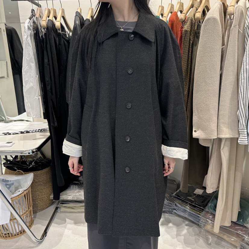 MOWER韓國代購㊣女裝新品熱賣25秋冬時尚休閑真品中長款大衣MOWER中長款大衣圖色2