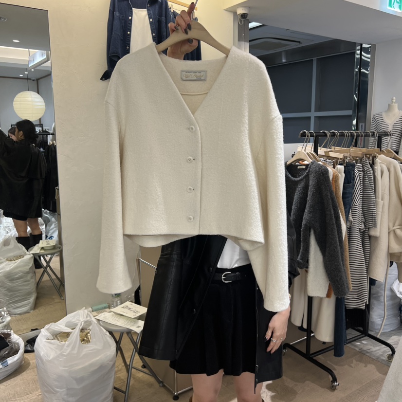 W AND J東大門㊣實拍女士新品25秋冬熱賣短款大衣手工制作W AND J短款大衣圖色1