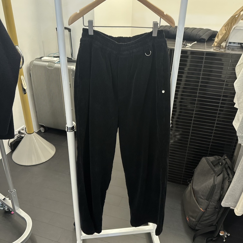 EGG東大門㊣代購女裝新品真品推薦25秋冬休閑休閑褲燈心絨加絨EGG休閑褲圖色3黑色