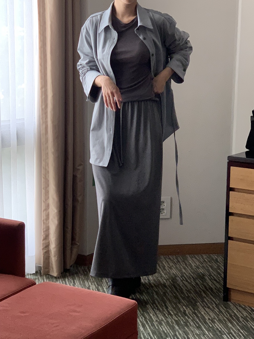 LONG PEAK韓國直郵㊣女裝新款職業真品時尚推薦長裙羊毛衫LONG PEAK長裙
