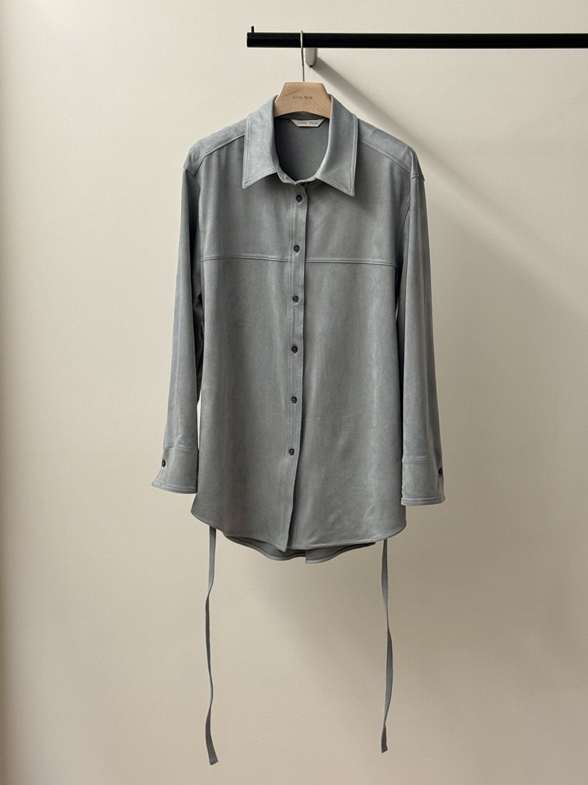 LONG PEAK東大門㊣直郵女士新品休閑職業襯衫蕾絲衫絨面革LONG PEAK襯衫/蕾絲衫圖色1