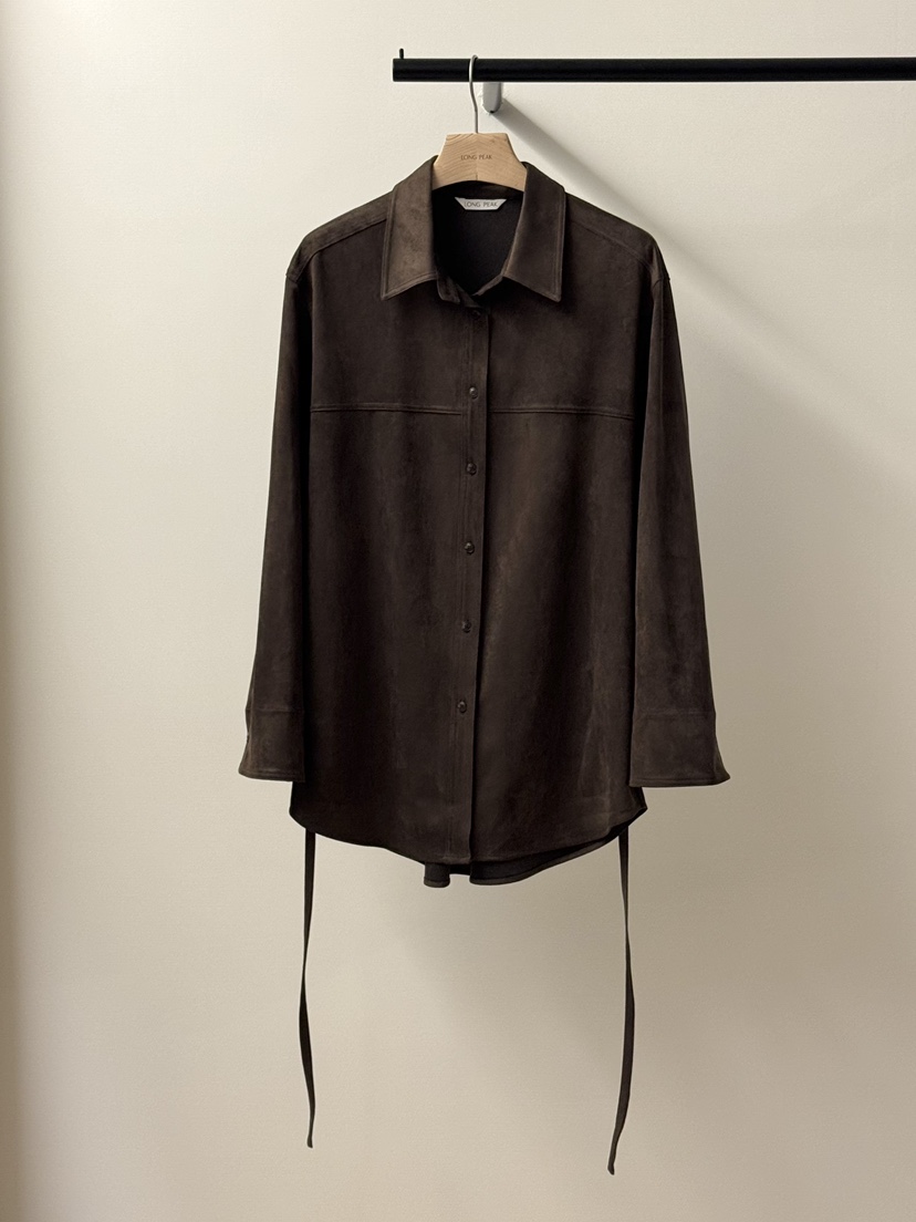LONG PEAK東大門㊣直郵女士新品休閑職業襯衫蕾絲衫絨面革LONG PEAK襯衫/蕾絲衫圖色2