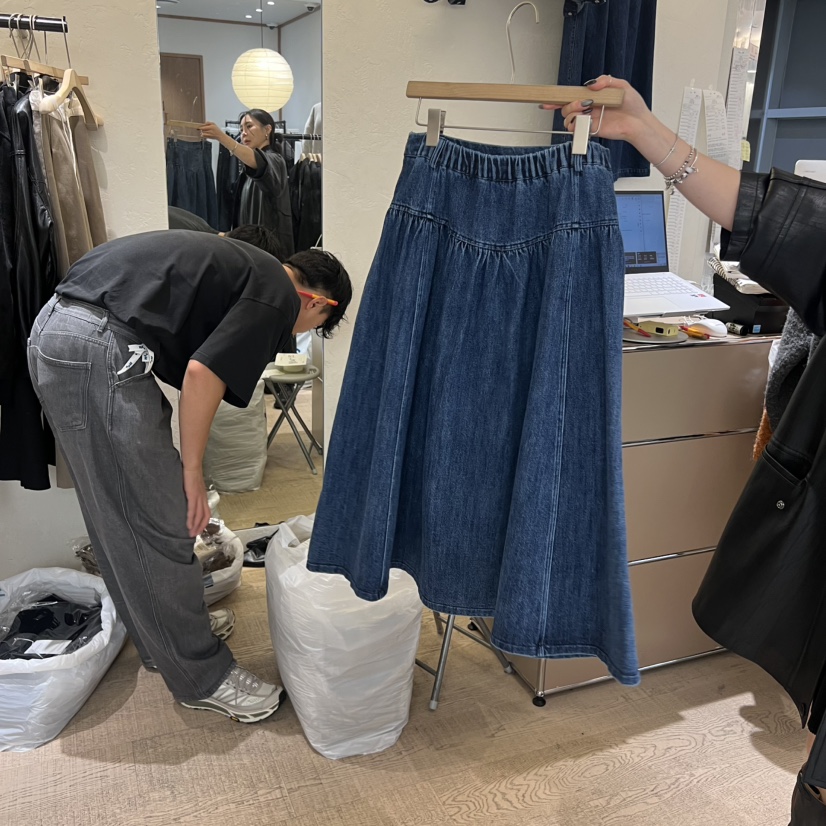 W AND J韓國代購㊣女士新款時尚職業真品推薦半身裙中短裙W AND J半身裙/中短裙