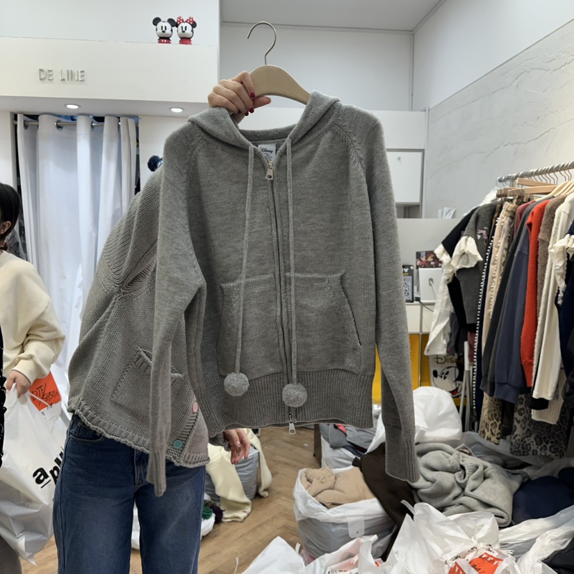DE LINE東大門㊣代購女士新款25秋冬推薦職業真品衛衣開衫絨DE LINE衛衣圖色2