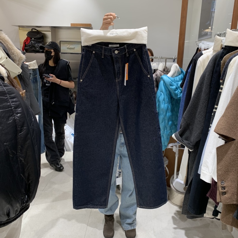 TEMPTING韓國代購㊣女士新款時尚真品推薦休閑牛仔褲不褪色TEMPTING牛仔褲圖色1