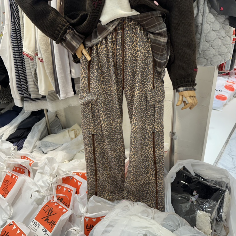 DE LINE東大門㊣實拍女裝新品休閑時尚真品25秋冬休閑褲天鵝絨DE LINE休閑褲