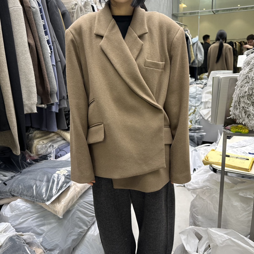 UOOV東大門㊣實拍女裝新品熱賣時尚真品休閑25秋冬職業夾克UOOV夾克圖色1