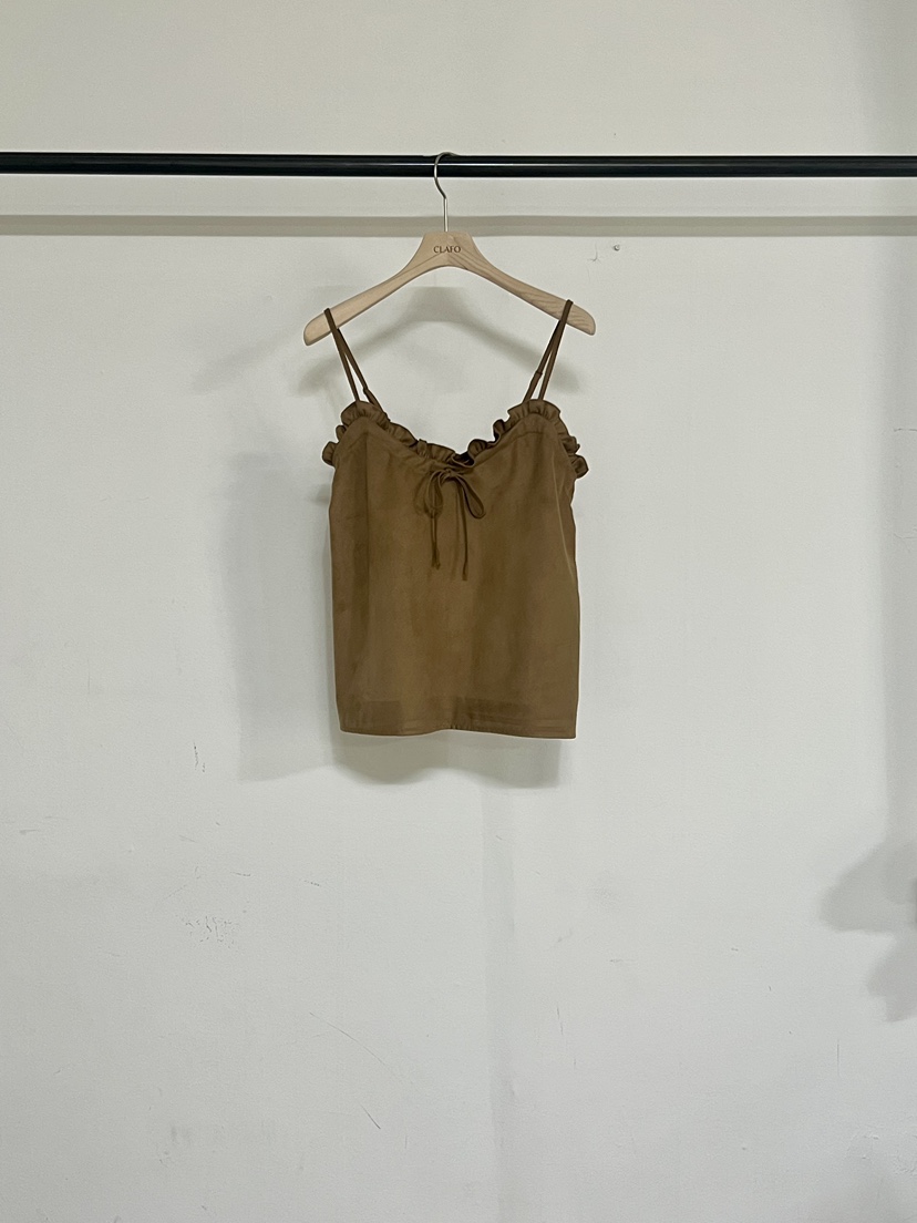 CLAFO韓國代購㊣女裝新款真品時尚休閑推薦職業吊帶背心絨面革CLAFO吊帶/背心圖色1