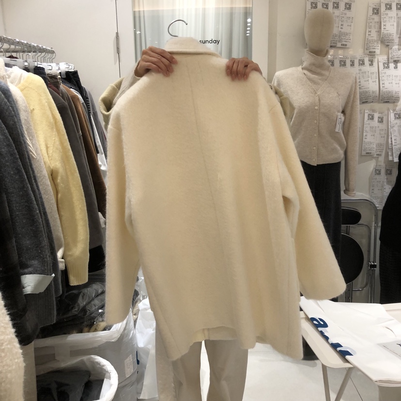 MONDAY TO SUNDAY韓國直郵㊣女士新品真品中長款大衣紐扣MONDAY TO SUNDAY中長款大衣