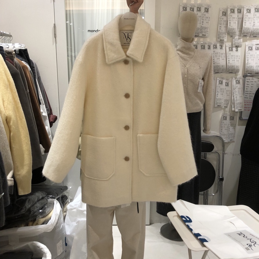 MONDAY TO SUNDAY韓國直郵㊣女士新品真品中長款大衣紐扣MONDAY TO SUNDAY中長款大衣