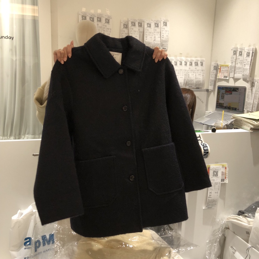 MONDAY TO SUNDAY韓國直郵㊣女士新品真品中長款大衣紐扣MONDAY TO SUNDAY中長款大衣圖色2