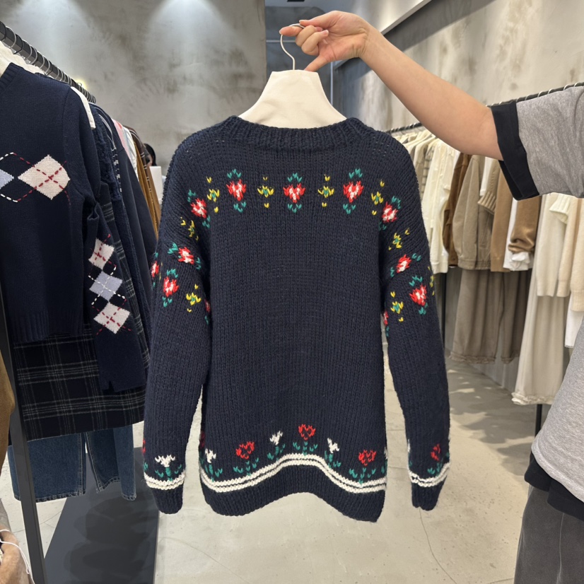 HELDER-P東大門㊣實拍女士新品25秋冬真品熱賣針織衫手工針織HELDER針織衫