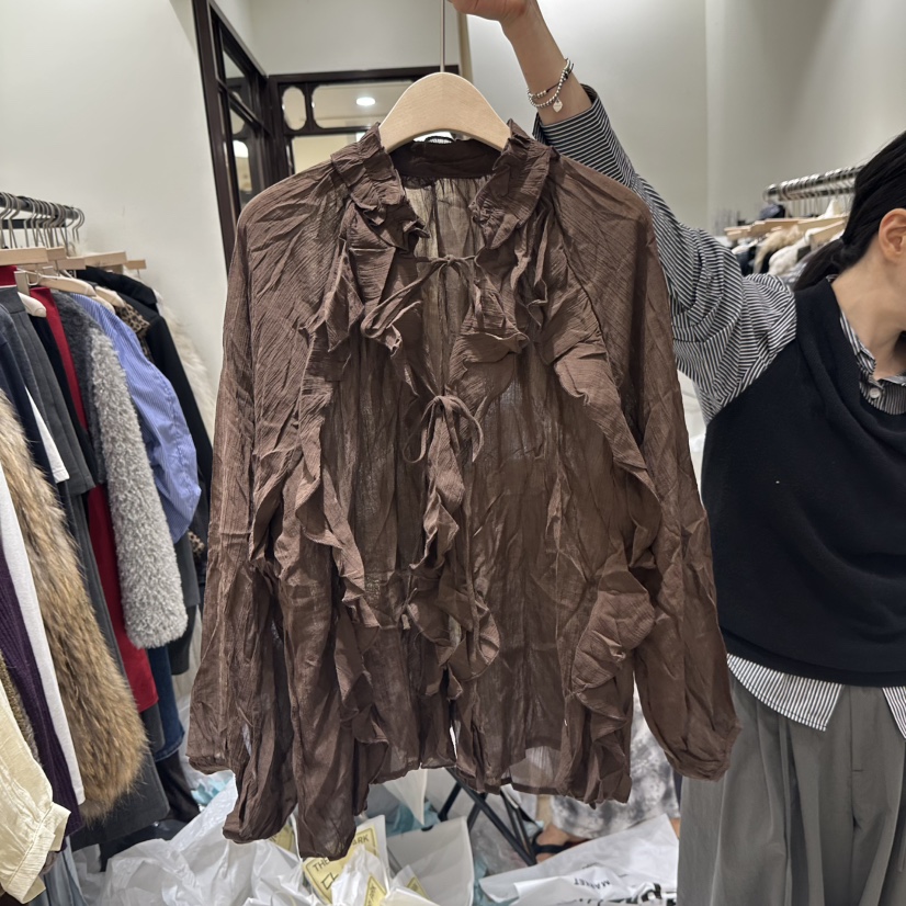THEMORYPARK東大門㊣實拍女裝新品推薦職業熱賣25秋冬襯衫蕾絲衫THE MORY PARK襯衫/蕾絲衫圖色2