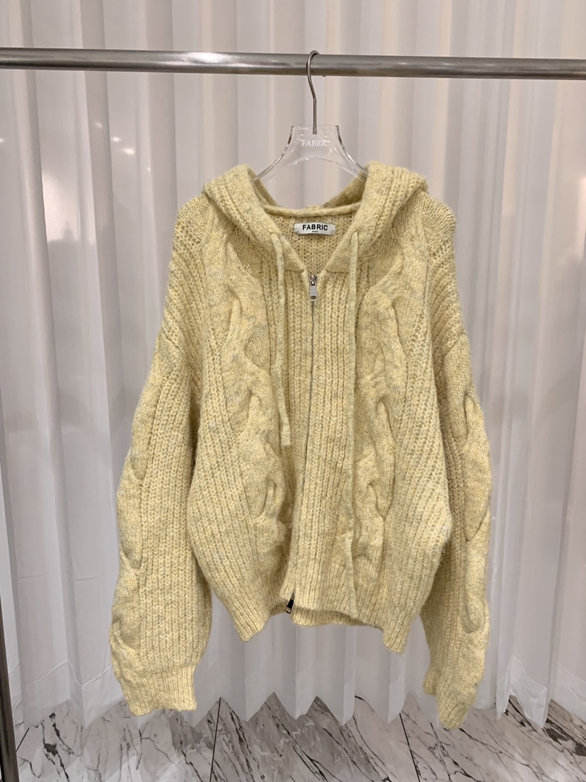 FABRIC東大門㊣代購女裝新款熱賣休閑時尚25秋冬毛衣拉鏈連帽FABRIC毛衣圖色2