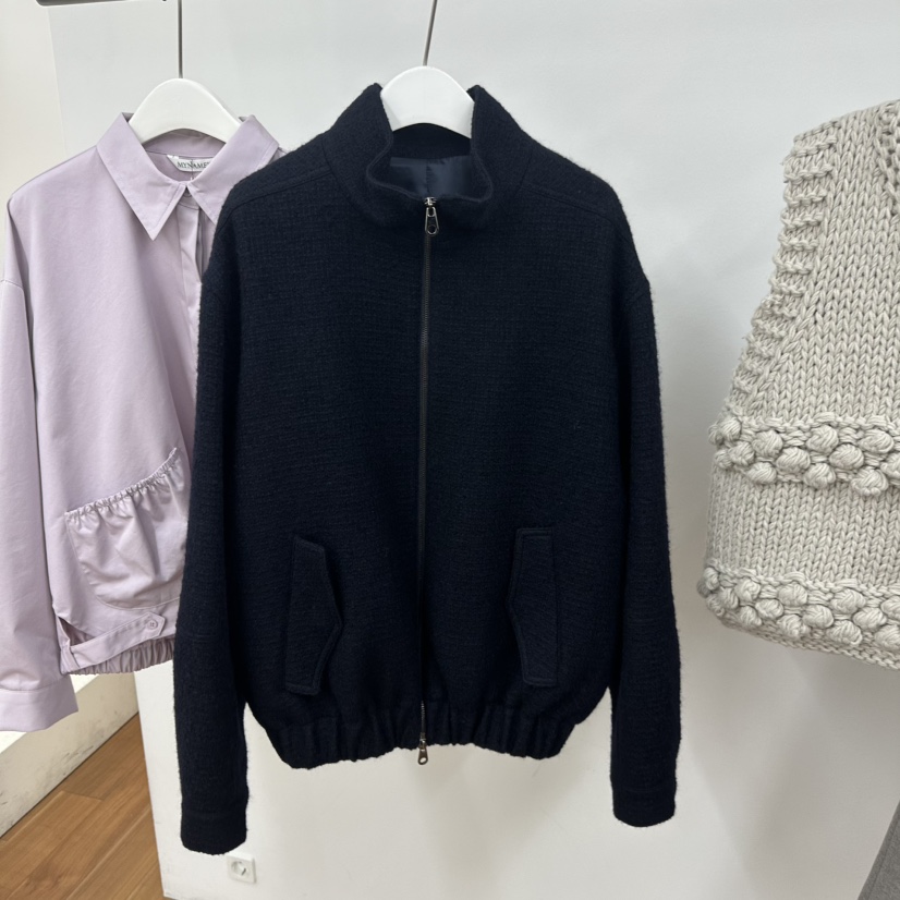 MYNAMEIS韓國代購㊣女士新品休閑25秋冬真品人氣短款大衣羊毛MYNAMEIS短款大衣圖色2