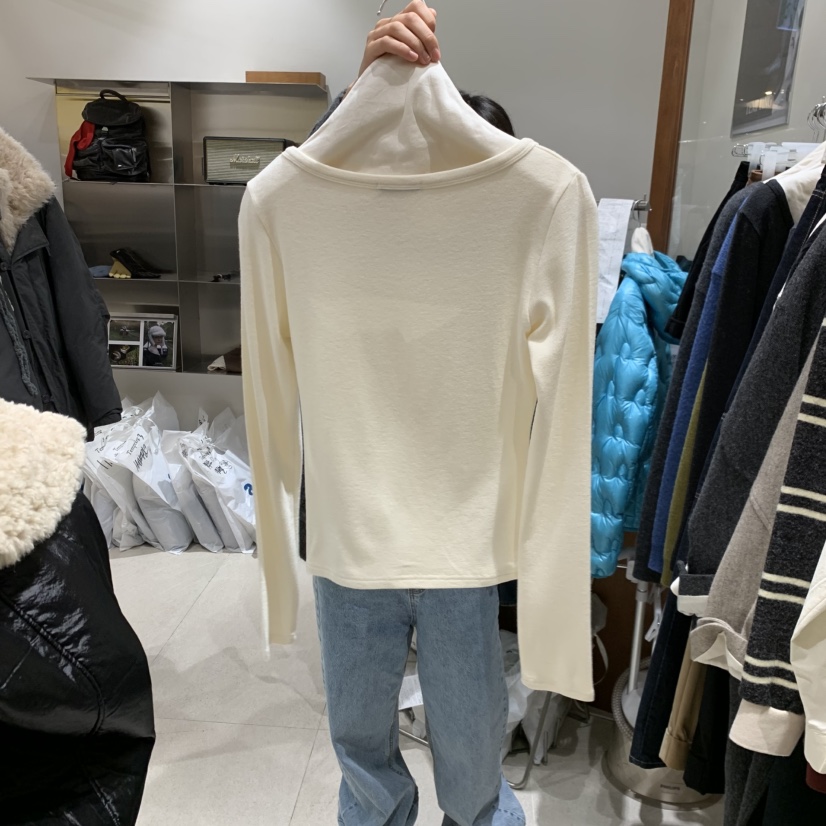 TEMPTING韓國代購㊣女裝新款真品職業熱賣25秋冬長袖T恤開衫絨TEMPTING長袖T恤