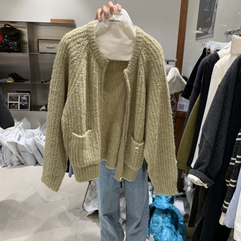 TEMPTING韓國直郵㊣女裝新品職業熱賣休閑真品推薦毛衣開衫TEMPTING毛衣圖色1