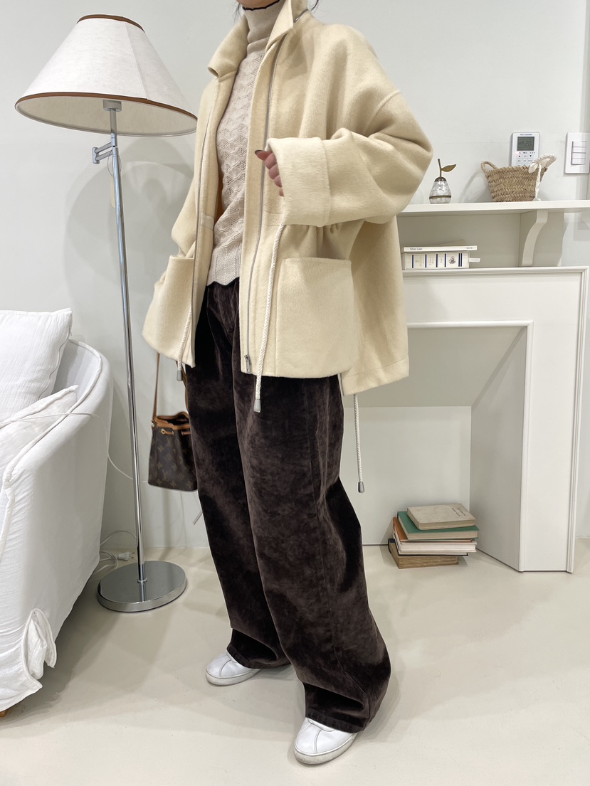CHAHEE韓國直郵㊣女士新款休閑人氣25秋冬牛仔褲天鵝絨紐扣CHAHEE牛仔褲
