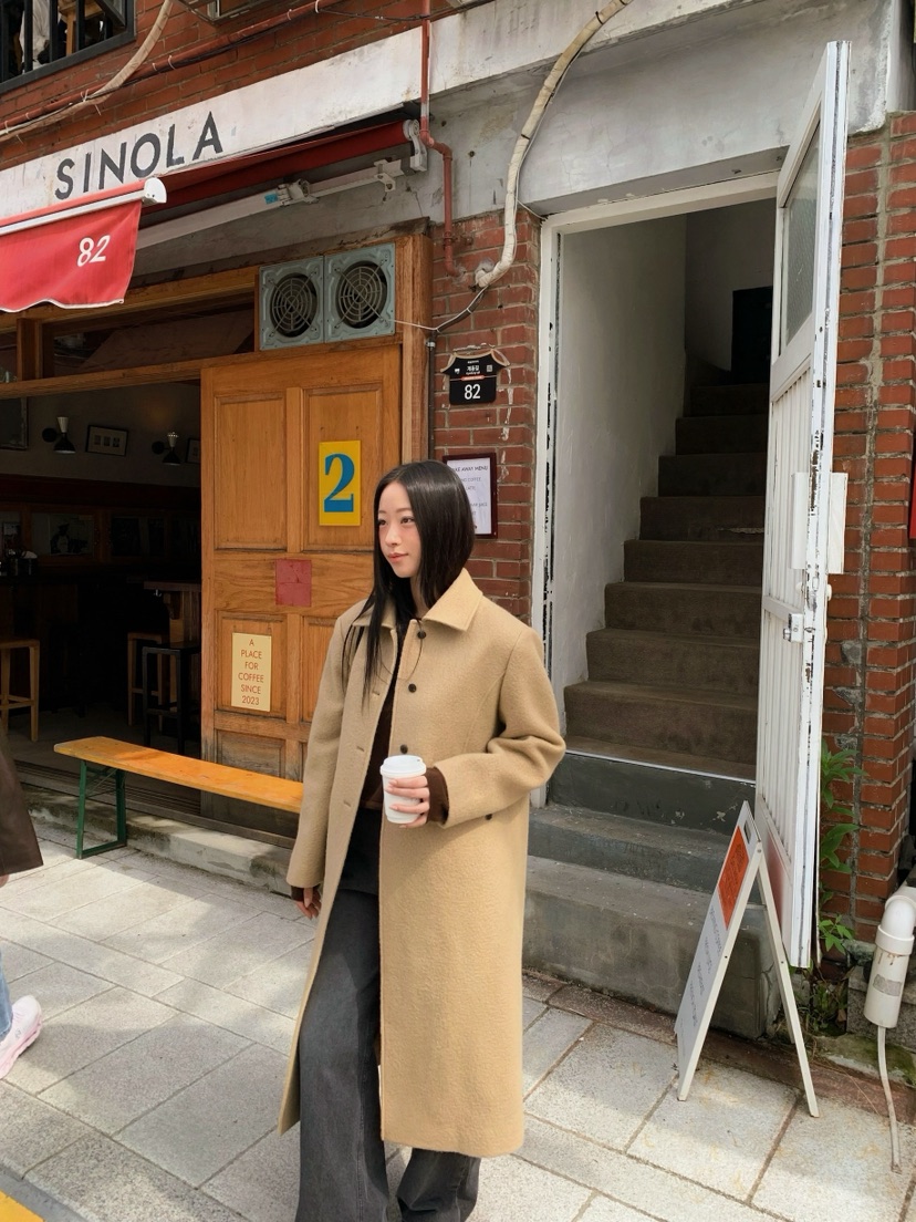 A Flan東大門㊣代購女裝新款熱賣真品時尚職業推薦中長款大衣AFN EDITION中長款大衣